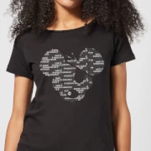 Image of Danger Mouse Word Face Womens T-Shirt - Black
