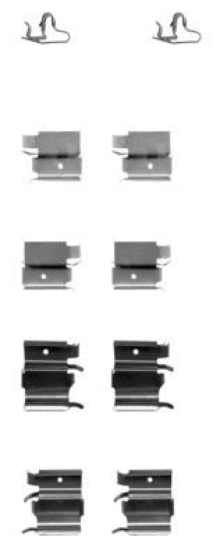 Image of HELLA Brake pad fitting kit HELLA 8DZ 355 203-861