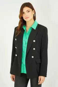 Black Blazer With Button Detail