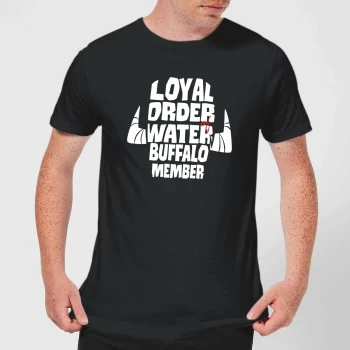 Image of The Flintstones Loyal Order Of Water Buffalo Member Mens T-Shirt - Black - XS - Black
