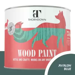 Image of Thorndown Avalon Blue Satin Interior and Exterior Wood Paint 750ml
