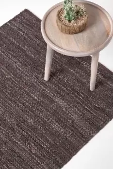 Image of Denver Leather Woven Rug