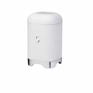 Image of KitchenCraft Lovello Retro Sugar Jar With Geometric Textured Finish - Ice White