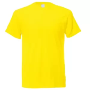 Image of Mens Short Sleeve Casual T-Shirt (Large) (Bright Yellow)