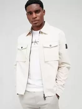 Image of Calvin Klein Overshirt - Stony Beige, Stony Beige Size M Men