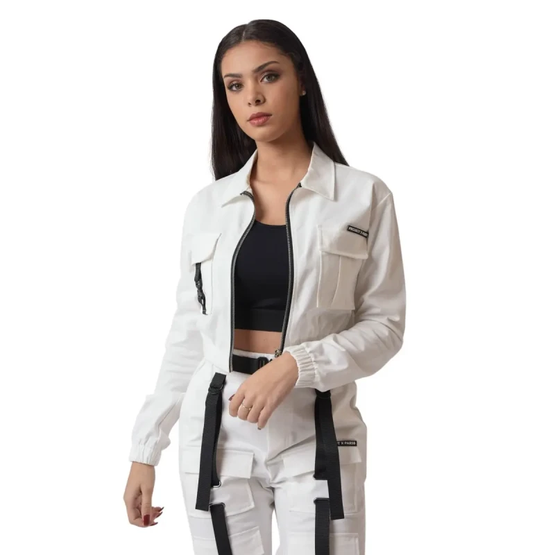 Image of Project X Paris Womens shirt collar pocket jacket Project X Paris Blanc Female M