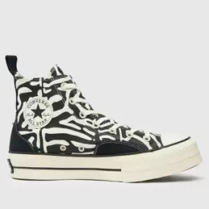 image of Converse Black & White All Star Lift Animalier Trainers