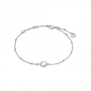 Image of Rose Quartz Healing Stone Bobble Silver Bracelet HBR1005_SLV