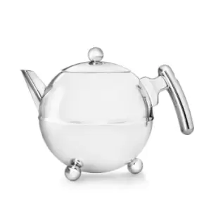 image of Bredemeijer Teapot Double Wall Bella Ronde Design 1.2L in Polished Steel Finish