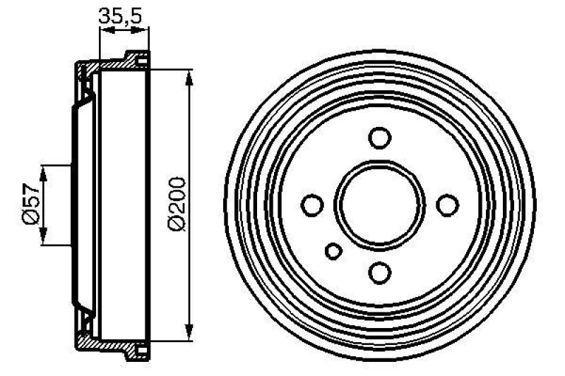 Image of Brake drum Bosch 0 986 477 021
