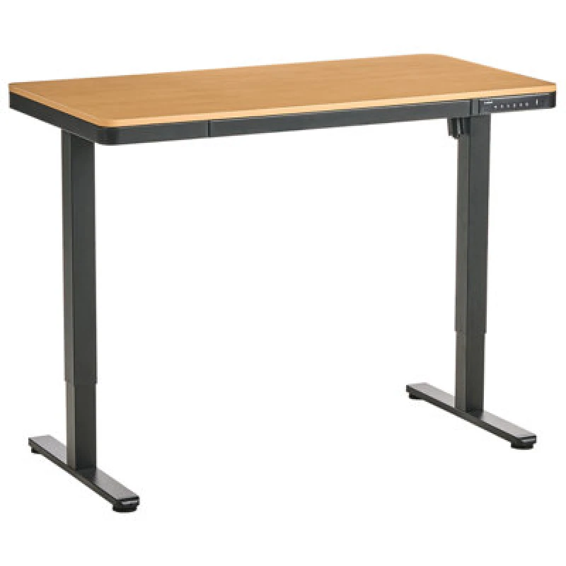 Image of Beliani Electric Adjustable Standing Desk Penly Black/ Light Brown 120 Cm 60 Cm With USB Port