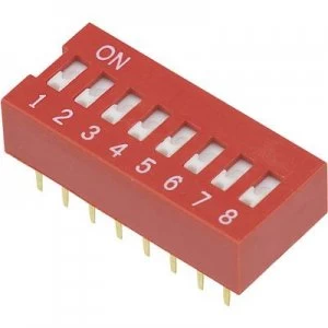 Image of DIP switch Number of pins 8 Slide type TRU COMPONENTS DSR 08
