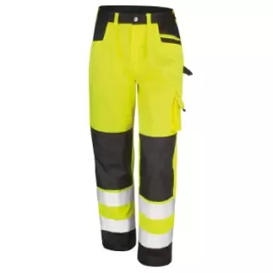 Image of Result Safeguard Adults Unisex Hi Viz Cargo Trousers (XL) (Hi-Vis Yellow)