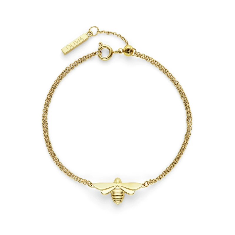 Image of Olivia Burton Yellow Gold Honey Bee Bracelet