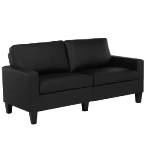 image of Rylie Faux Leather Sofa Black Black