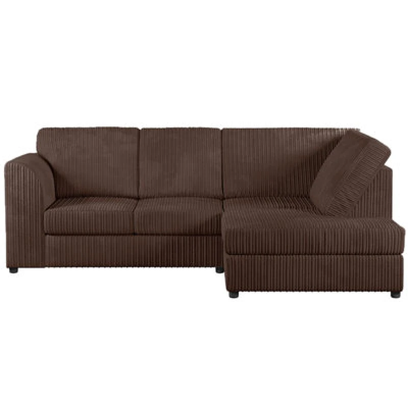 Image of Furnishings For Less UK Luxor Chocolate Jumbo Cord 4 Seater Corner Sofa Right Hand Facing - Full Back