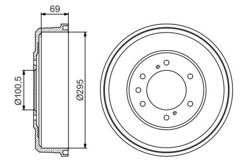 Image of Bosch 0 986 477 165 Brake Drum Rear Axle, 336,5mm Brake Drum (123)