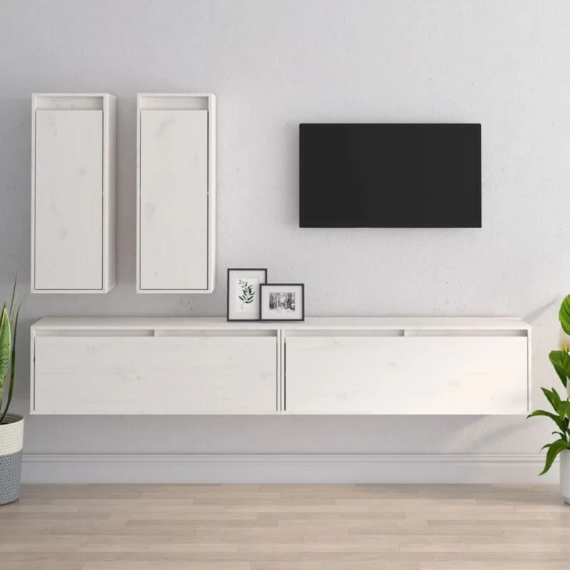 Image of VIDAXL TV Cabinets 4 pcs White Solid Wood Pine Vidaxl 8720286927823