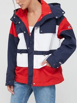 image of Tommy Jeans Colourblock Parka - Multi Size XS Women