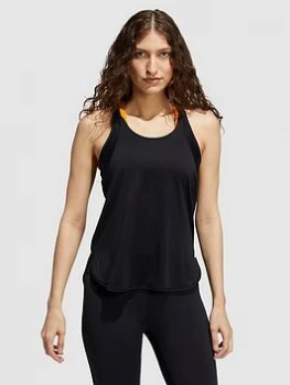 Image of adidas Yoga Primegreen Racer Top - Black, Size XL, Women