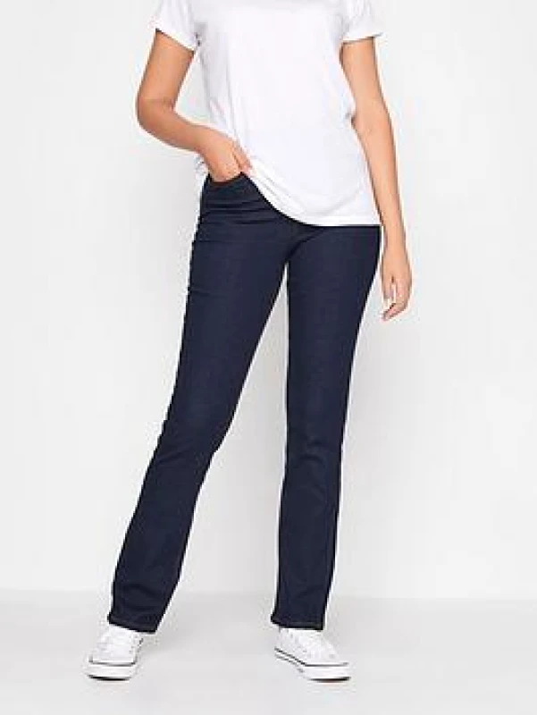 Image of Long Tall Sally Womens Tall Straight Leg Jeans in Dark Indigo Size: 14XL Dark Indigo Female 14XL