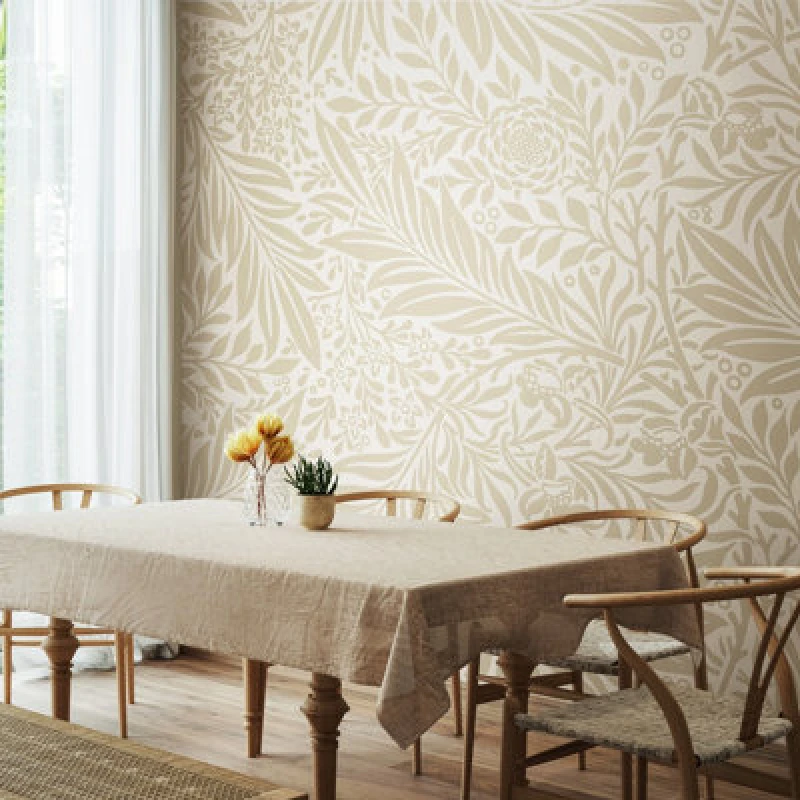 Image of Origin Murals Trailing Ferns - Stone And Linen Matt Smooth Paste The Wall Mural 300Cm Wide X 240Cm High