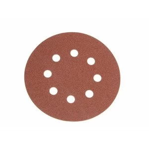 image of Faithfull Hook & Loop Sanding Disc DID3 Holed 125mm x 80G (Pack 5)