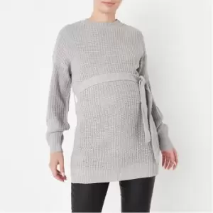 image of Missguided Maternity Belted Jumper - Grey