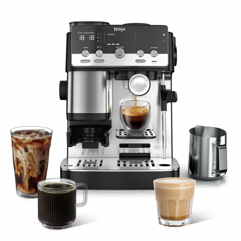 Image of Ninja ES301UK Luxe Cafe Mini 2-in-1 Espresso and Filter Coffee Machine with Built in Bean Grinder & Manual Milk Frother