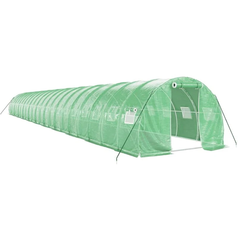 Image of vidaXL Greenhouse with Steel Frame Green 66 m 22x3x2 m, Green 3188048
