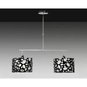 image of Lupine pendant lamp 2 Bulbs E27, shiny Black / white arylic / polished chrome