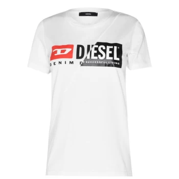 Image of Diesel Original Logo T Shirt - White