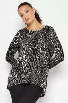 Tall Print Curved Hem Top