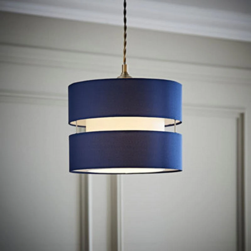 Image of ValueLights Sophia Easy Fit Small Light Lamp Shade Navy