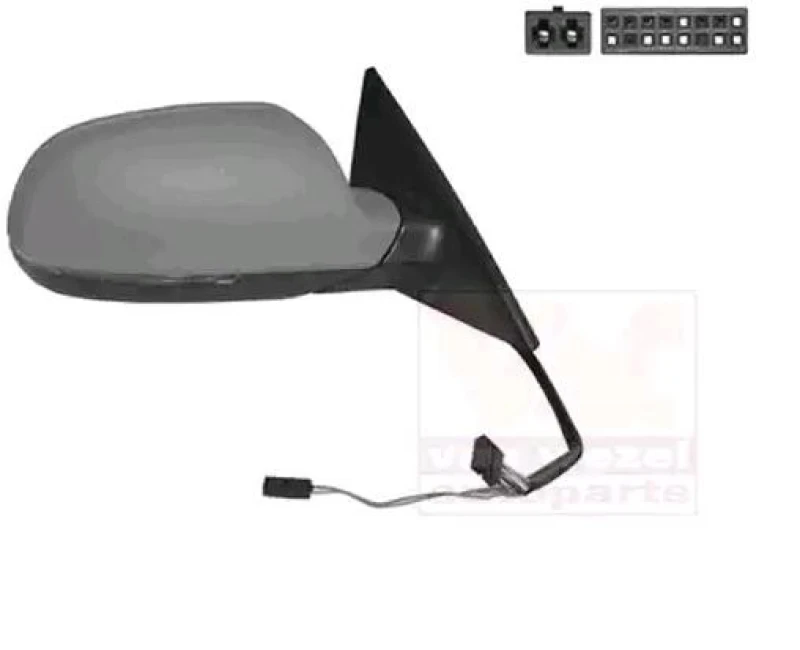 Image of VAN WEZEL 0383806 Wing mirror * HAGUS * Right, Heatable, primed Outside Mirror (50)