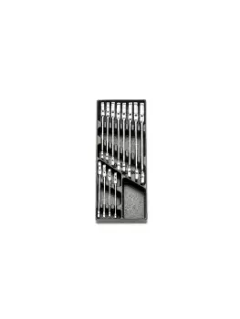 Image of Beta Tools T46 12pc Swivel End Ratchet Combi Spanner Set in Hard Tray Roller Cab