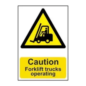 Image of Caution Forklift Trucks Operating - PVC (200 x 300mm)