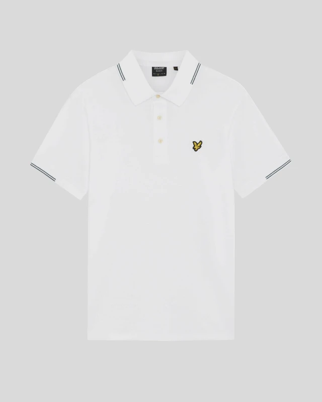 Image of Lyle & Scott Mens Fine Cotton Tipped Polo Shirt in White