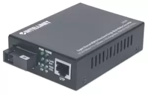 Image of Gigabit Ethernet WDM Bi-Directional Single Mode Media Converter - 10/100/1000Base-Tx to 1000Base-Lx (SC) Single-Mode - 20km - WDM (Rx1550/Tx1310) (Eur