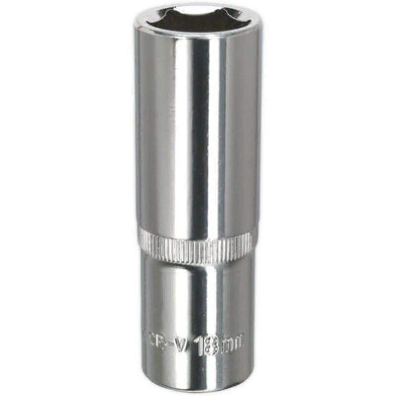 Image of Loops 18mm Forged Steel DEEP Drive Socket - 1/2" Square Drive Polished Chrome Vanadium Metallics