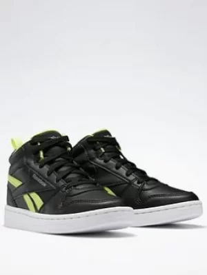 Image of Reebok Royal Prime Mid 2 Shoes, Black/Yellow, Size 1.5