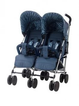 image of My Babiie Am-Pm Navy Tiger "Chelsea" Double Stroller