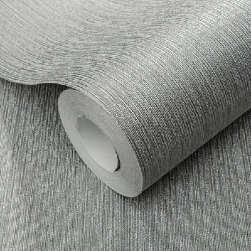 Image of Erismann Erismann Soft Loom Silver Vinyl Wallpaper silver