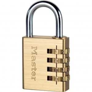 image of Masterlock Brass Finish Combination Padlock 40mm Standard