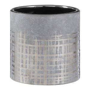 Image of Premier Housewares Embra Ceramic Planter in Grey/Silver Finish - Small
