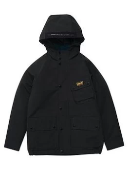 Image of Barbour International Boys Shoreditch Showerproof Coat - Black, Size Age: 12-13 Years