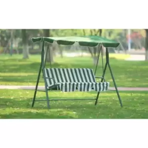Image of Groundlevel Garden Swing Chair w/ LED Lights - Green & White