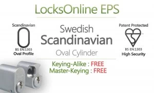 Image of Locksonline EPS High Security Scandinavian Oval Cylinders