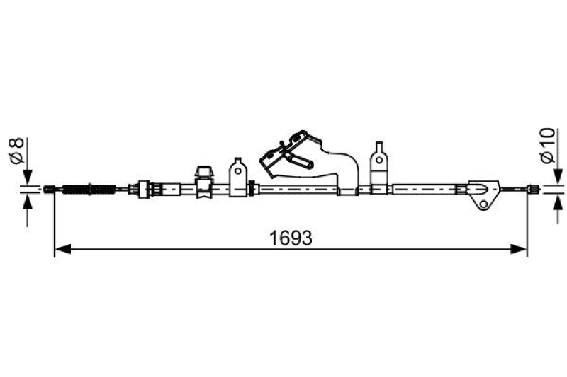 Image of Bosch 1 987 482 657 Brake Cable 1693mm Cable,parking brake (124)