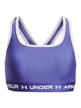 Image of Under Armour Crossback Mid Sports Bra Older Girls, Blue, Size L=11-12 Years, Women